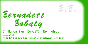 bernadett bobaly business card